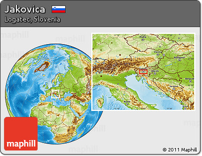 Physical Location Map of Jakovica