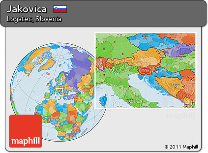 Political Location Map of Jakovica