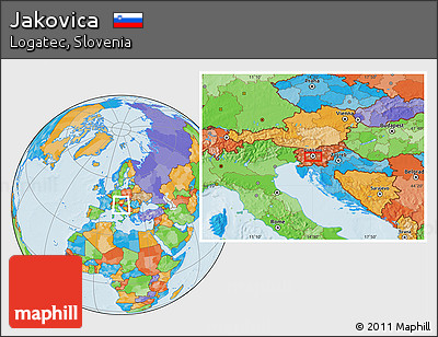 Political Location Map of Jakovica
