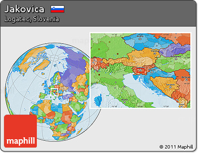 Political Location Map of Jakovica