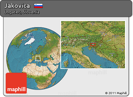 Satellite Location Map of Jakovica