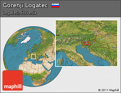 Satellite Location Map of Gorenji Logatec