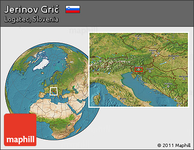 Satellite Location Map of Jerinov Grič