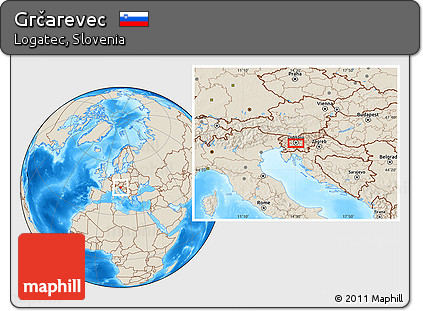 Shaded Relief Location Map of Grčarevec