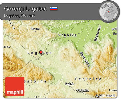 Physical Map of Gorenji Logatec