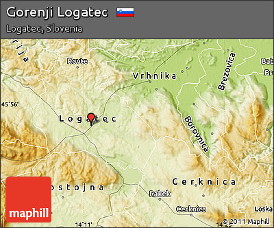 Physical Map of Gorenji Logatec