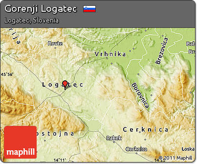 Physical Map of Gorenji Logatec