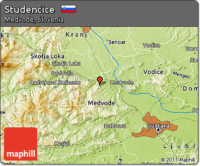 Physical Map of Studenčice