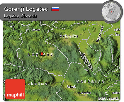 Satellite Map of Gorenji Logatec