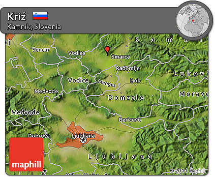 Satellite Map of Križ