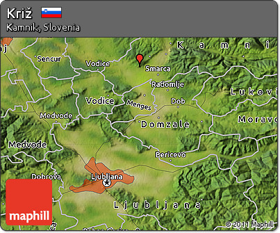 Satellite Map of Križ