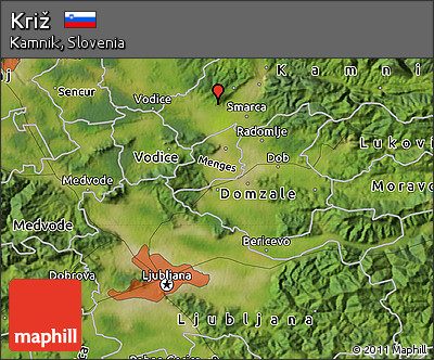 Satellite Map of Križ