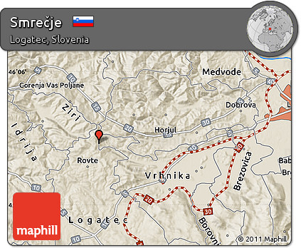 Shaded Relief Map of Smrečje