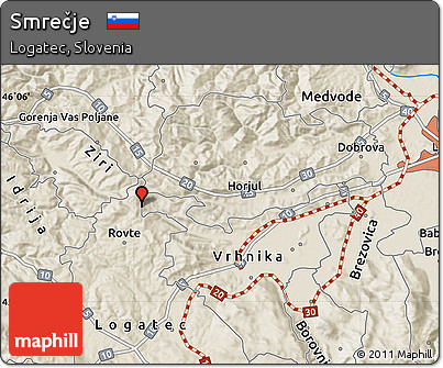 Shaded Relief Map of Smrečje