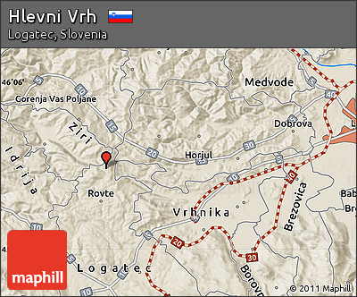 Shaded Relief Map of Hlevni Vrh