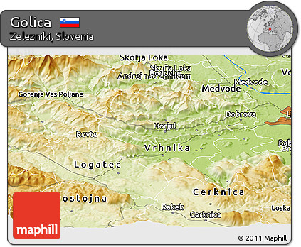 Physical Panoramic Map of Golica