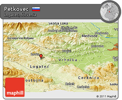 Physical Panoramic Map of Petkovec