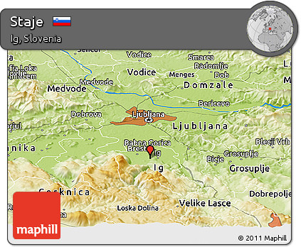 Physical Panoramic Map of Staje