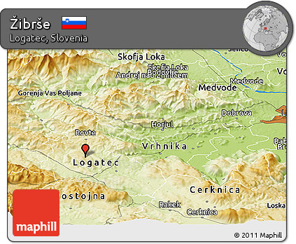 Physical Panoramic Map of Žibrše