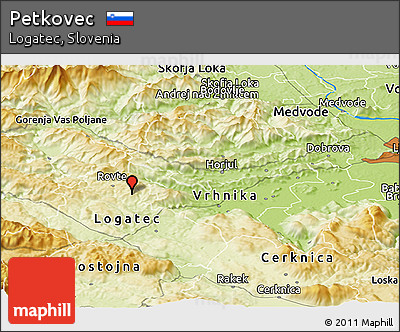 Physical Panoramic Map of Petkovec