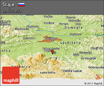 Physical Panoramic Map of Staje