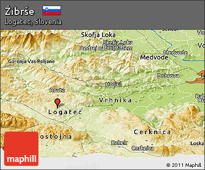 Physical Panoramic Map of Žibrše