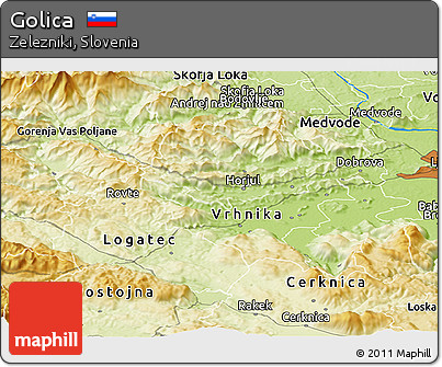 Physical Panoramic Map of Golica