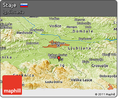 Physical Panoramic Map of Staje