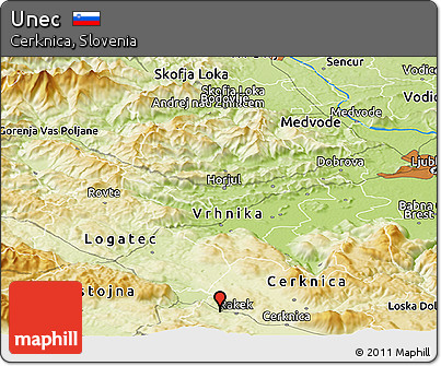 Physical Panoramic Map of Unec