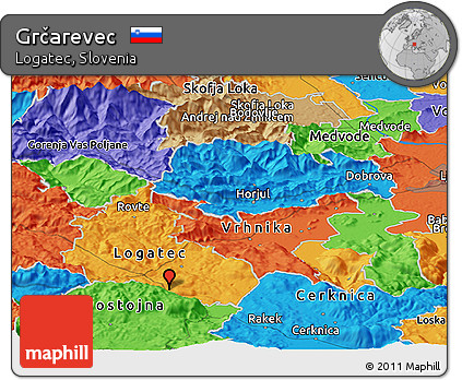 Political Panoramic Map of Grčarevec