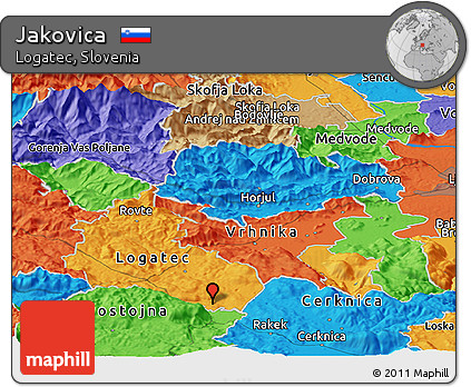 Political Panoramic Map of Jakovica