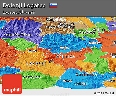 Political Panoramic Map of Dolenji Logatec