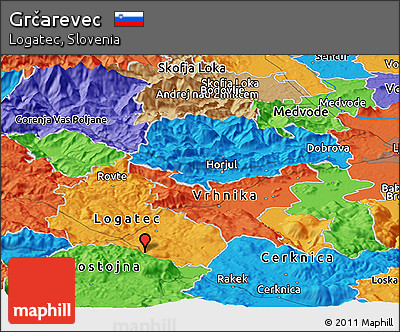 Political Panoramic Map of Grčarevec