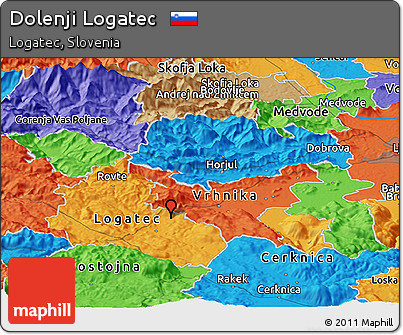 Political Panoramic Map of Dolenji Logatec