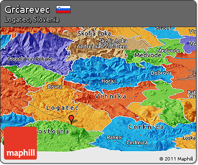 Political Panoramic Map of Grčarevec
