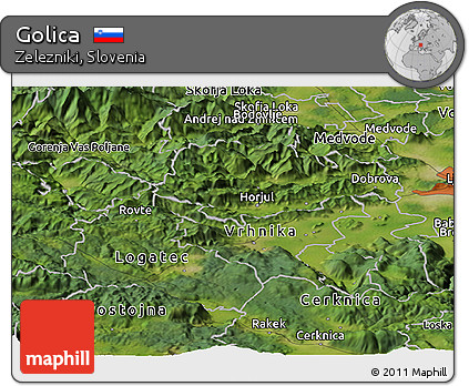 Satellite Panoramic Map of Golica