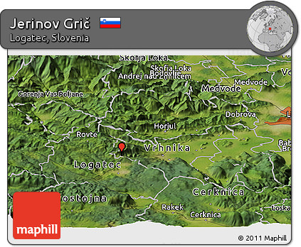 Satellite Panoramic Map of Jerinov Grič