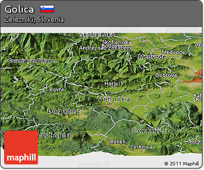 Satellite Panoramic Map of Golica
