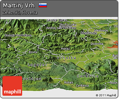 Satellite Panoramic Map of Martinj Vrh