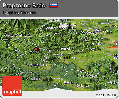 Satellite Panoramic Map of Praprotno Brdo