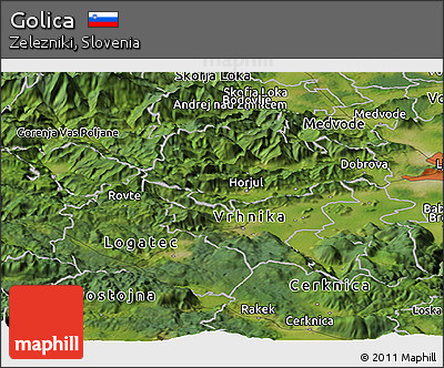 Satellite Panoramic Map of Golica