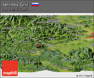 Satellite Panoramic Map of Jerinov Grič