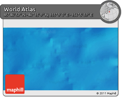 Physical 3D Map of the Area around 46° 1' 3" N, 155° 37' 30" E