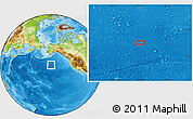 Physical Location Map of the area around 46° 1' 3" N, 155° 28' 29" W
