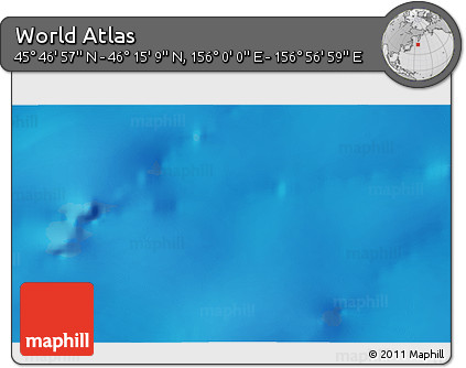 Physical 3D Map of the Area around 46° 1' 3" N, 156° 28' 29" E