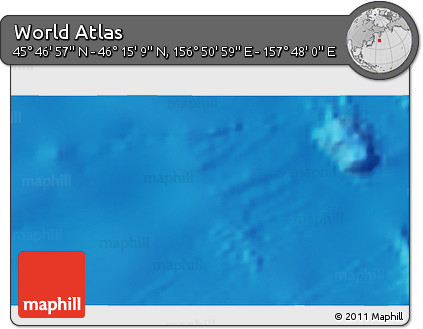 Physical 3D Map of the Area around 46° 1' 3" N, 157° 19' 29" E