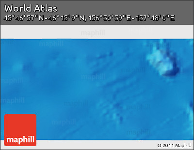 Physical 3D Map of the Area around 46° 1' 3" N, 157° 19' 29" E