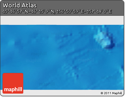 Physical 3D Map of the Area around 46° 1' 3" N, 157° 19' 29" E