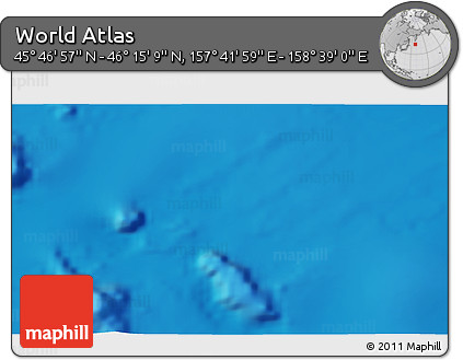 Physical 3D Map of the Area around 46° 1' 3" N, 158° 10' 30" E