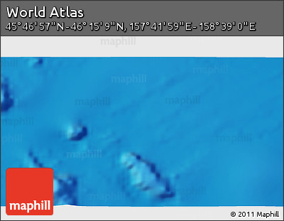 Physical 3D Map of the Area around 46° 1' 3" N, 158° 10' 30" E